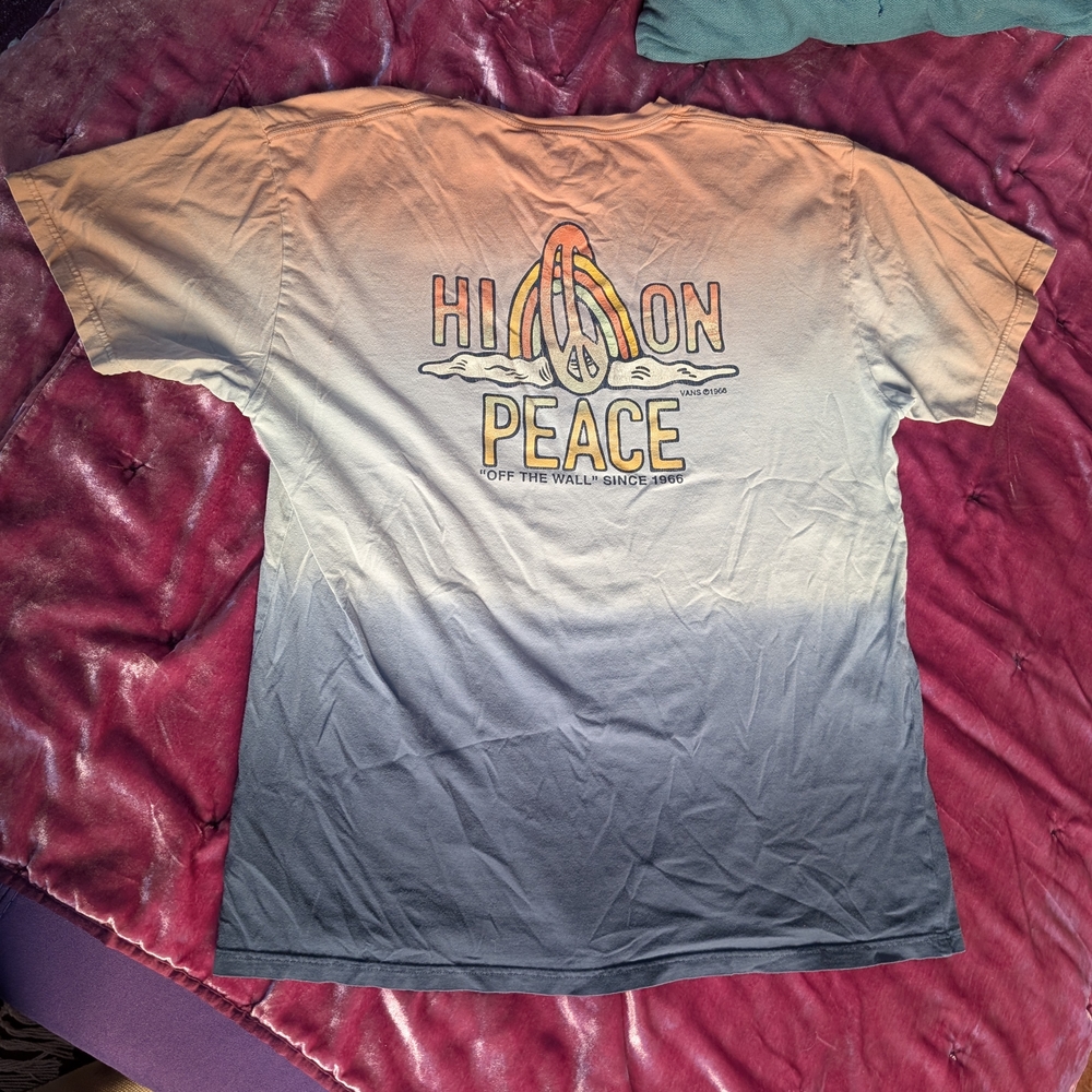 Vans Peace Gradient Tee - Orange and Gray
